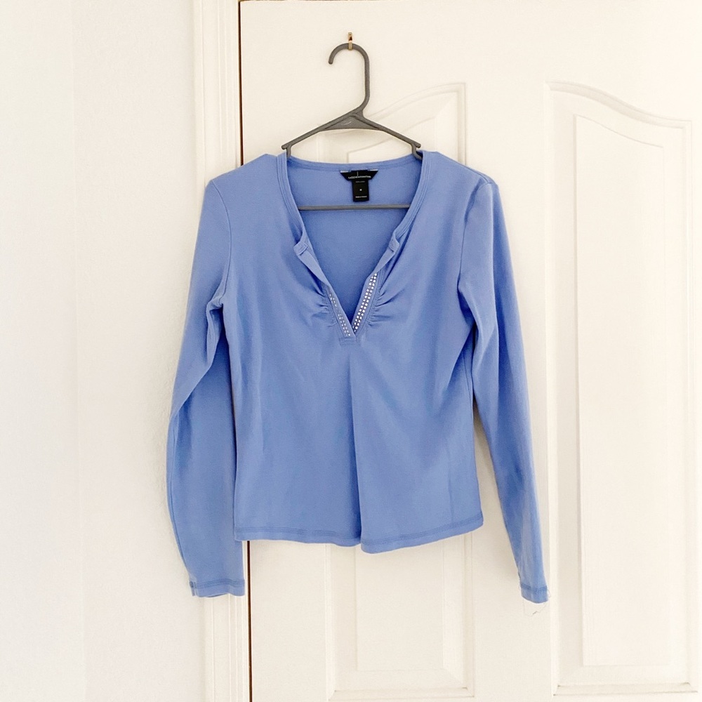 Vintage Moda International Periwinkle Top With Crystals